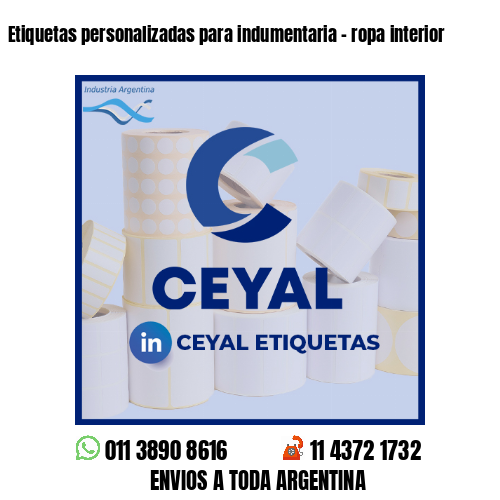 Etiquetas personalizadas para indumentaria - ropa interior