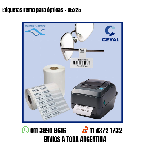 Etiquetas remo para ópticas – 65×25