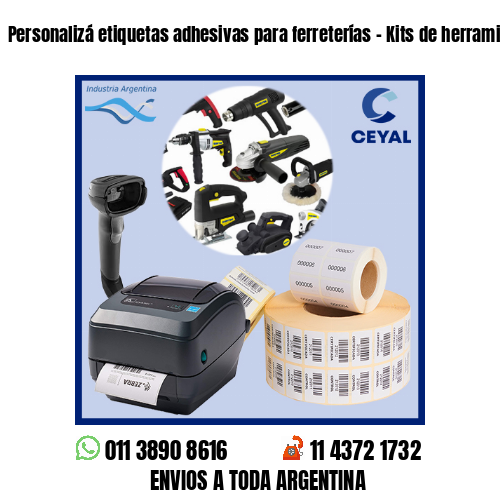 Personalizá etiquetas adhesivas para ferreterías – Kits de herramientas