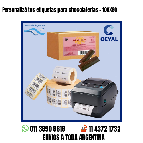 Personalizá tus etiquetas para chocolaterías – 100X80