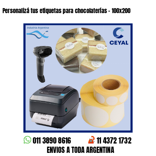 Personalizá tus etiquetas para chocolaterías – 100×200
