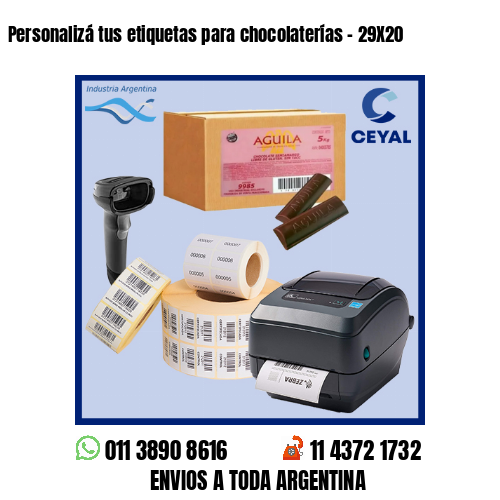 Personalizá tus etiquetas para chocolaterías – 29X20