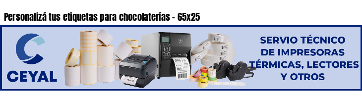 Personalizá tus etiquetas para chocolaterías - 65x25
