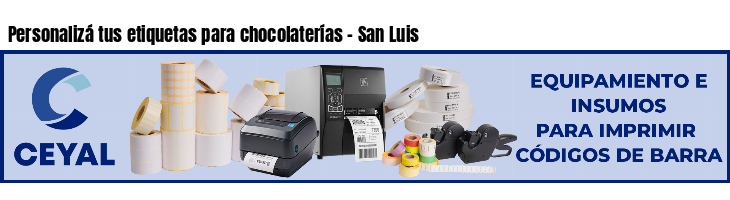 Personalizá tus etiquetas para chocolaterías - San Luis