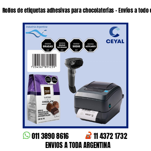 Rollos de etiquetas adhesivas para chocolaterías – Envíos a todo el país!