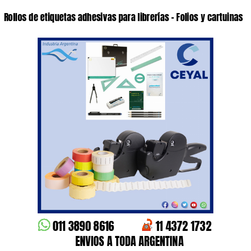 Rollos de etiquetas adhesivas para librerías – Folios y cartuinas