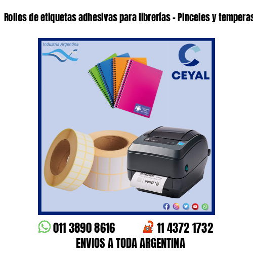 Rollos de etiquetas adhesivas para librerías – Pinceles y temperas