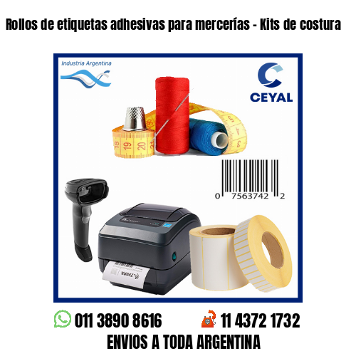 Rollos de etiquetas adhesivas para mercerías – Kits de costura