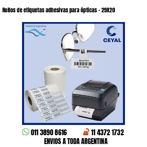 Rollos de etiquetas adhesivas para ópticas – 29X20