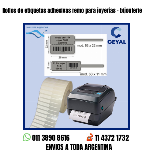 Rollos de etiquetas adhesivas remo para joyerías – bijouterie