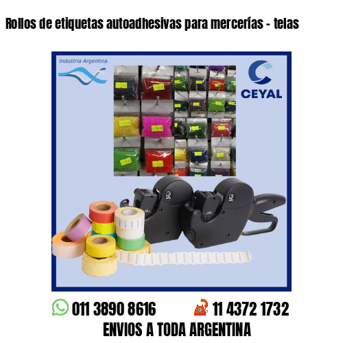 Rollos de etiquetas autoadhesivas para mercerías – telas