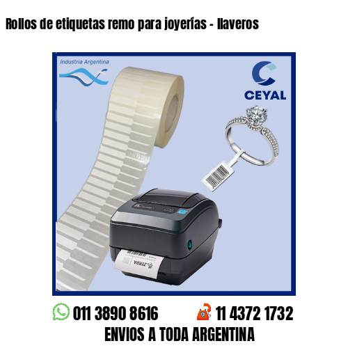 Rollos de etiquetas remo para joyerías – llaveros
