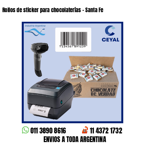 Rollos de sticker para chocolaterías – Santa Fe