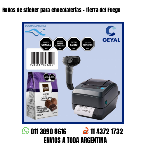Rollos de sticker para chocolaterías – Tierra del Fuego