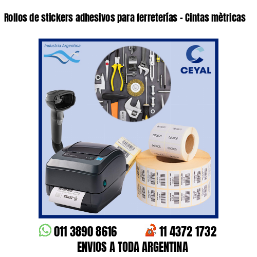 Rollos de stickers adhesivos para ferreterías – Cintas mètricas