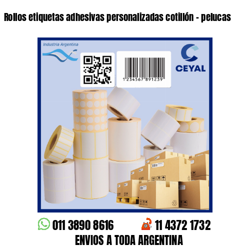 Rollos etiquetas adhesivas personalizadas cotillón – pelucas