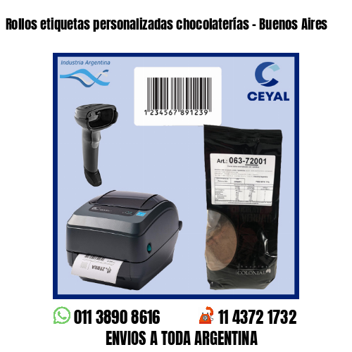 Rollos etiquetas personalizadas chocolaterías – Buenos Aires