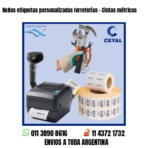 Rollos etiquetas personalizadas ferreterías – Cintas mètricas