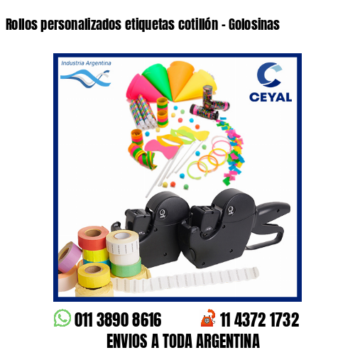 Rollos personalizados etiquetas cotillón – Golosinas