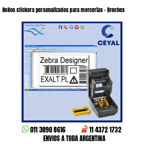 Rollos stickers personalizados para mercerías – Broches