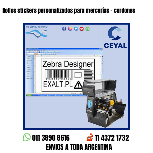 Rollos stickers personalizados para mercerías – cordones