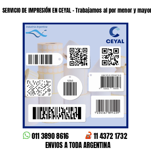SERVICIO DE IMPRESIÓN EN CEYAL - Trabajamos al por menor y mayor