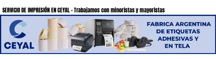 SERVICIO DE IMPRESIÓN EN CEYAL - Trabajamos con minoristas y mayoristas