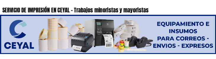 SERVICIO DE IMPRESIÓN EN CEYAL - Trabajos minoristas y mayoristas