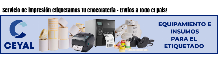 Servicio de impresión etiquetamos tu chocolatería - Envíos a todo el país!