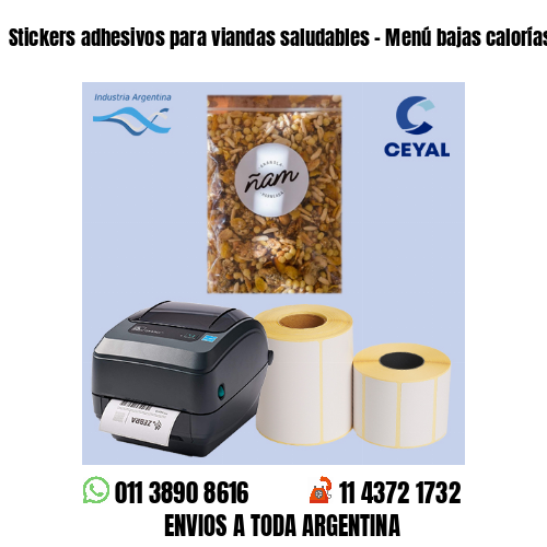 Stickers adhesivos para viandas saludables – Menú bajas calorías