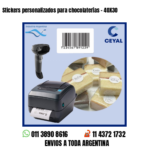 Stickers personalizados para chocolaterías – 40X30