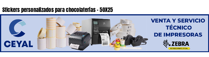 Stickers personalizados para chocolaterías - 50X25