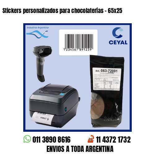 Stickers personalizados para chocolaterías – 65×25