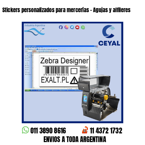 Stickers personalizados para mercerías – Agujas y alfileres