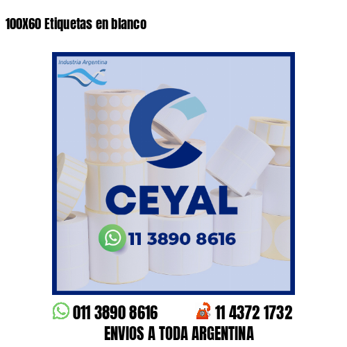 100X60 Etiquetas en blanco 