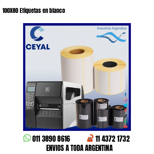 100X80 Etiquetas en blanco