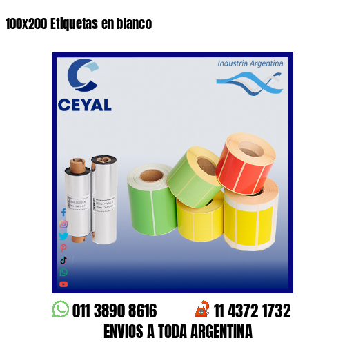 100×200 Etiquetas en blanco