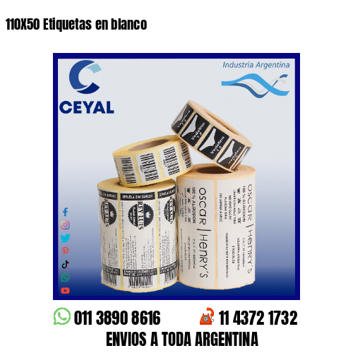 110X50 Etiquetas en blanco