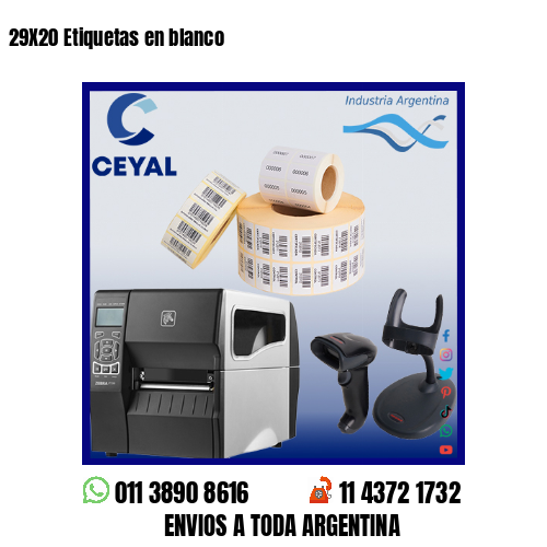 29X20 Etiquetas en blanco
