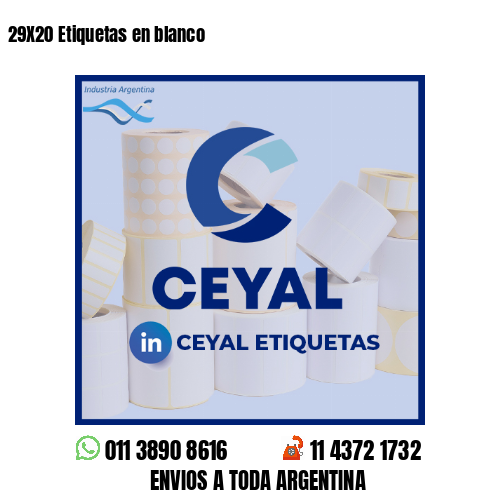 29X20 Etiquetas en blanco