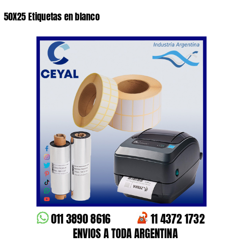 50X25 Etiquetas en blanco