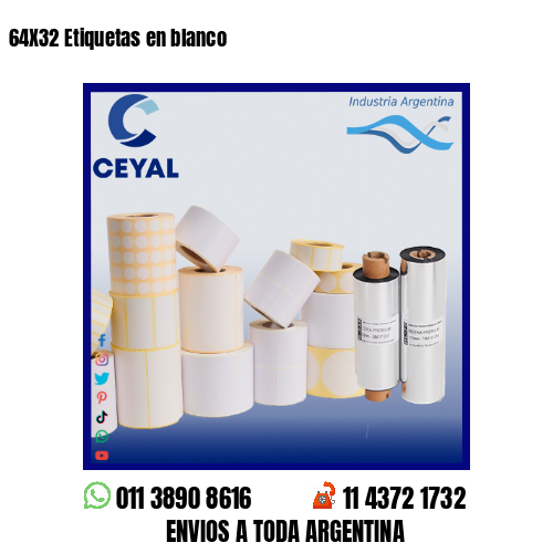 64X32 Etiquetas en blanco