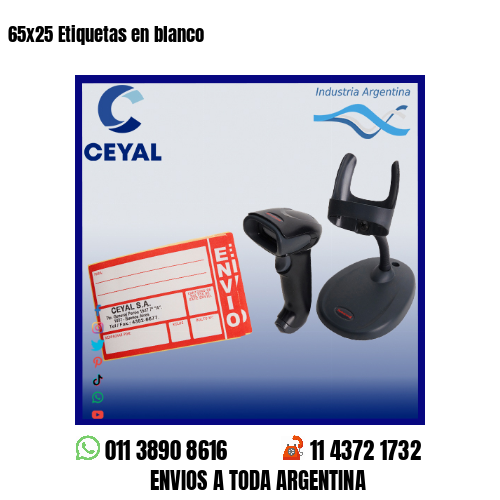 65×25 Etiquetas en blanco