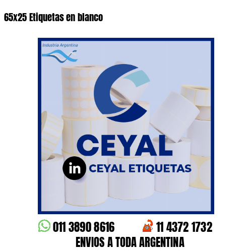 65x25 Etiquetas en blanco