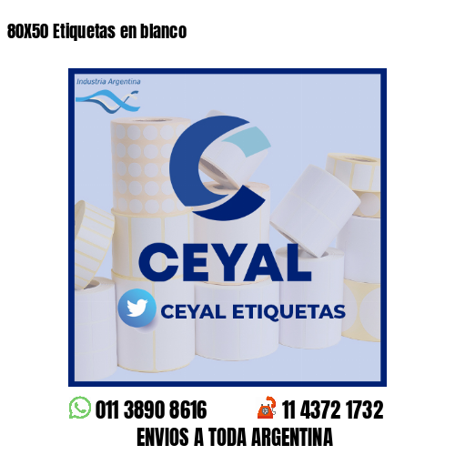 80X50 Etiquetas en blanco