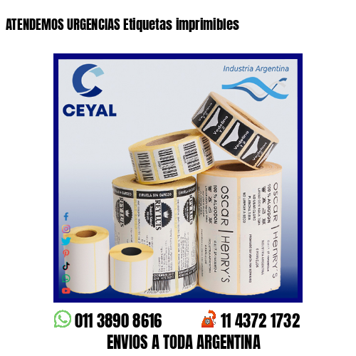 ATENDEMOS URGENCIAS Etiquetas imprimibles