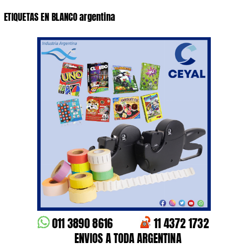 ETIQUETAS EN BLANCO argentina