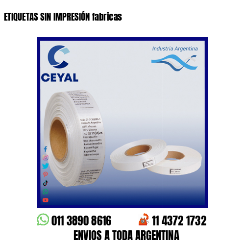 ETIQUETAS SIN IMPRESIÓN fabricas