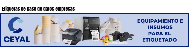 Etiquetas de base de datos empresas