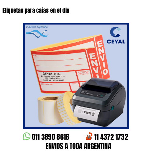 Etiquetas para cajas en el dia